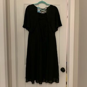 Torrid black lace up back dress, size 18